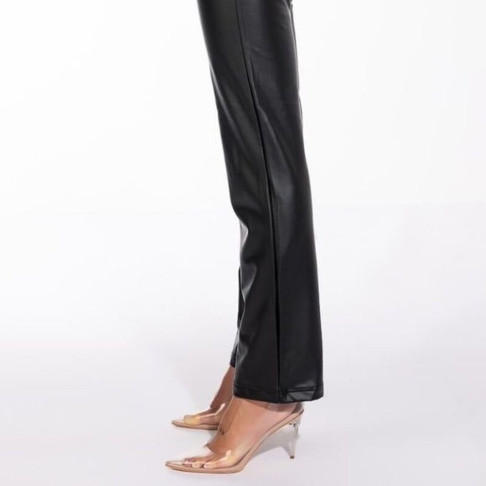Miz Boot Cut Vegan Leather High Rise Stretch Pants 7 9 11 13 - Picture 7 of 14